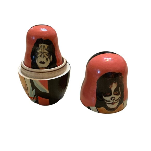 Matryoshka Russian KISS Nesting Dolls Painted Wood Vintage - Picture 10 of 11